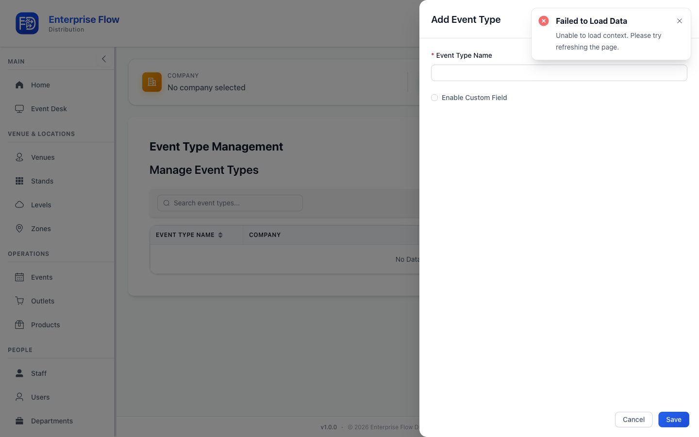 Create event type form