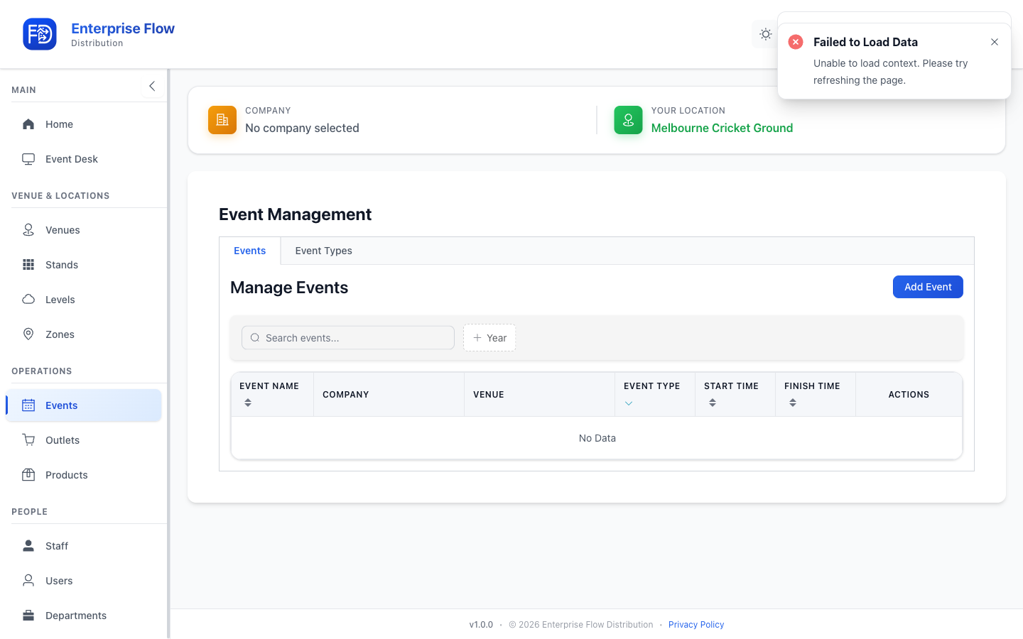 Event list