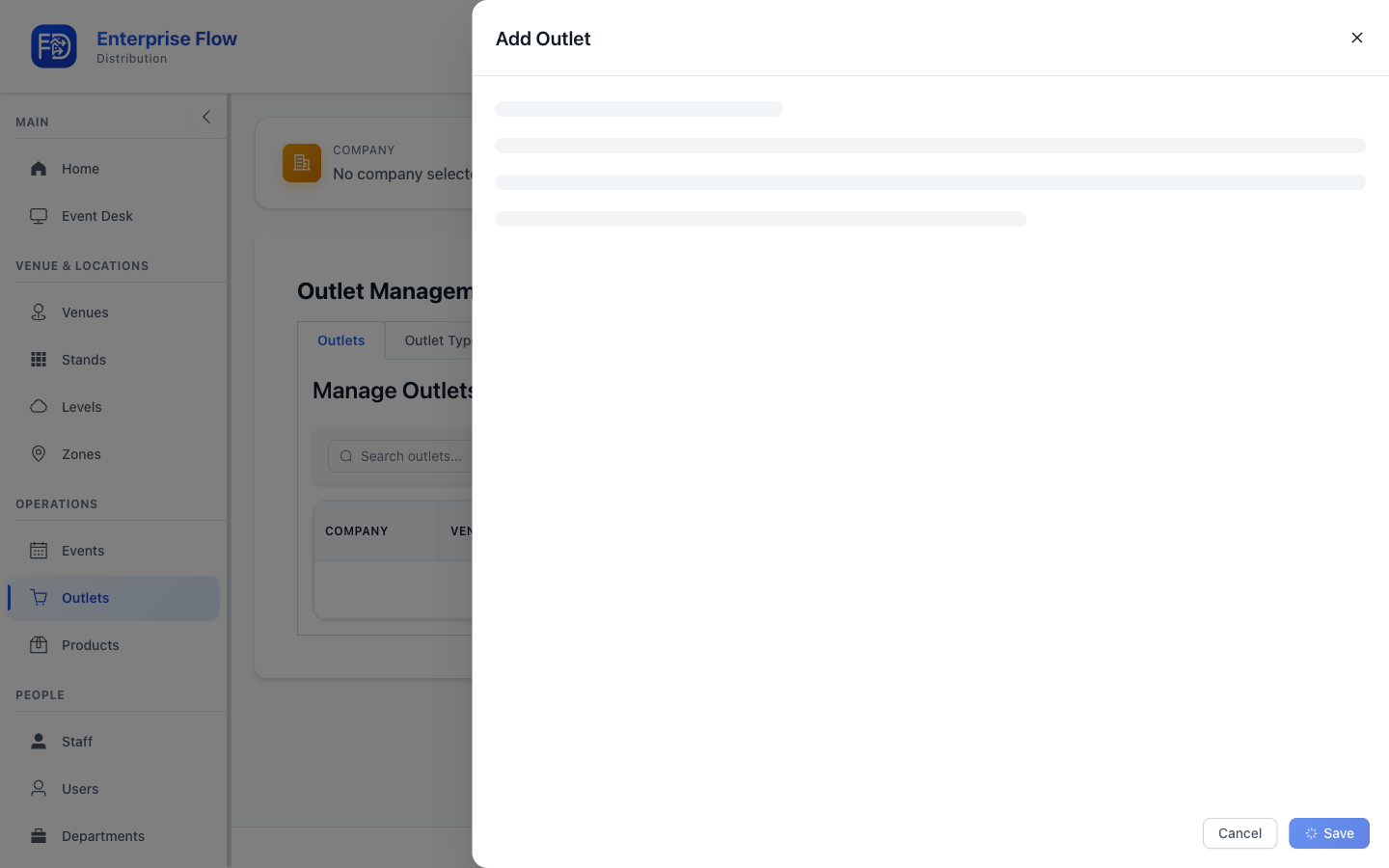 Create outlet form