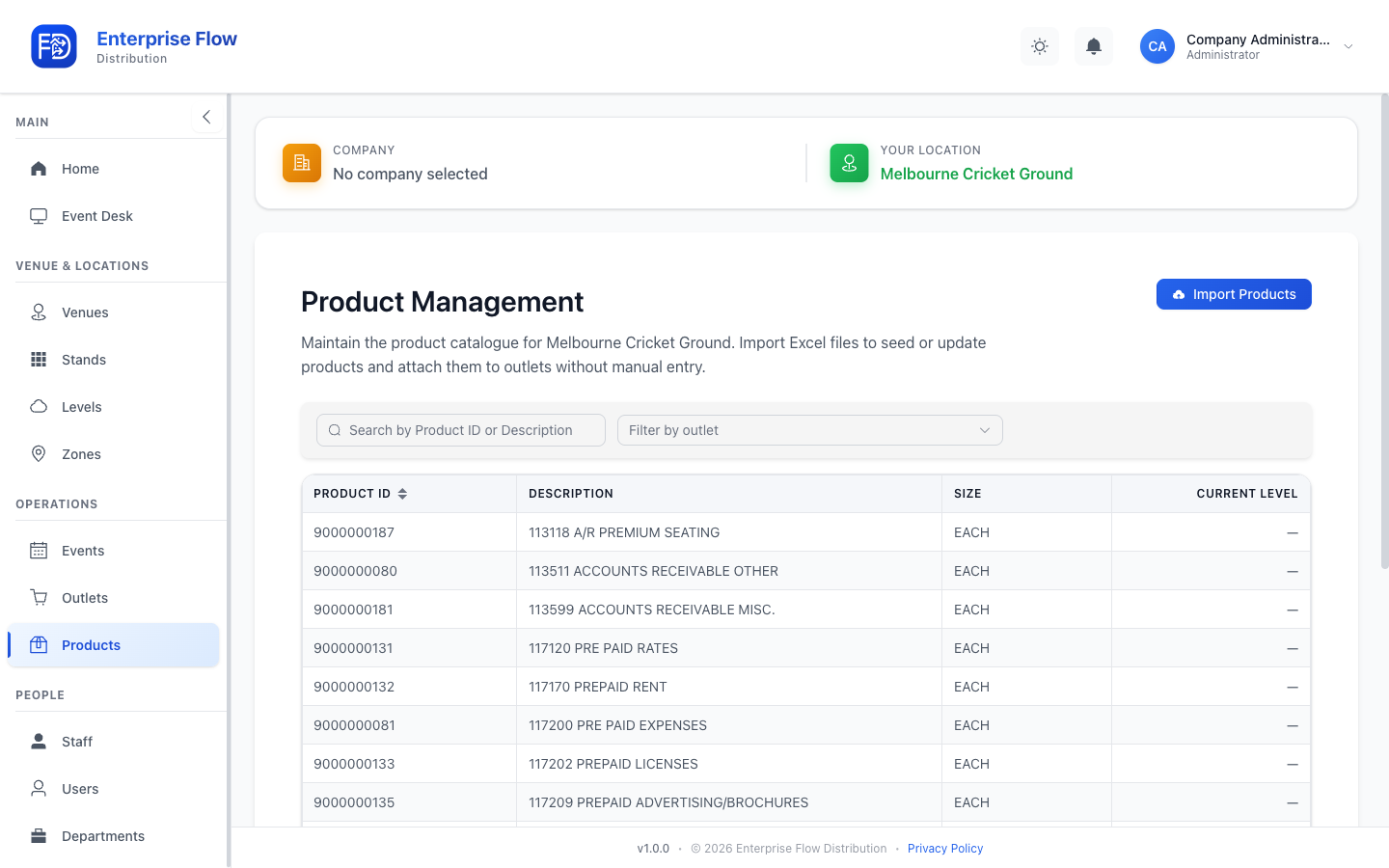 Product list